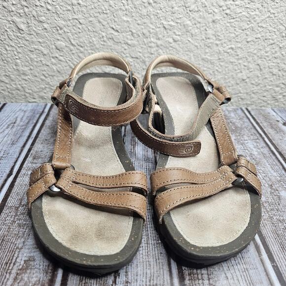 Teva Ysidro cork wedge sandals tan leather strappy sandals women's size 6.5 - Picture 4 of 7